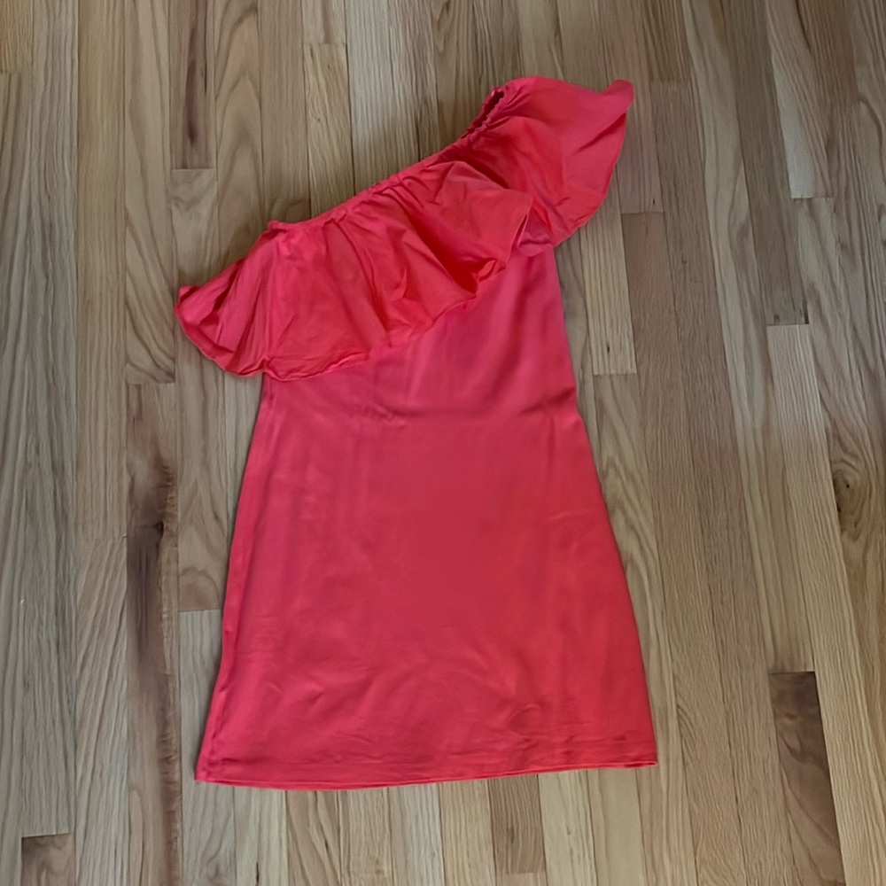 Target asymmetrical coral mini dress, Small